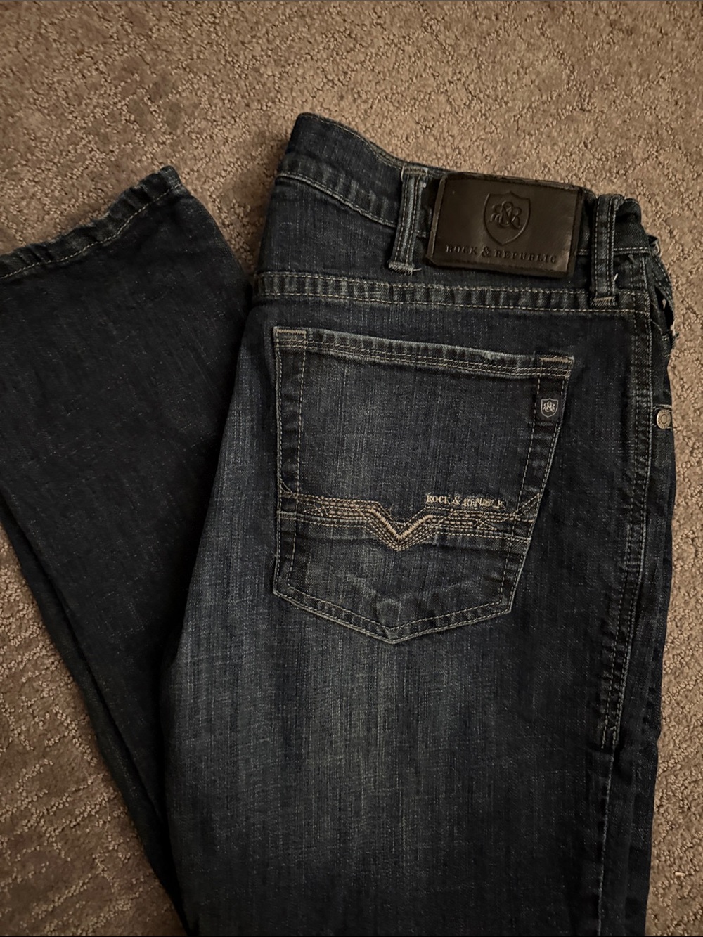 Rock & Republic Men’s Dark Indigo Slim Straight Jeans